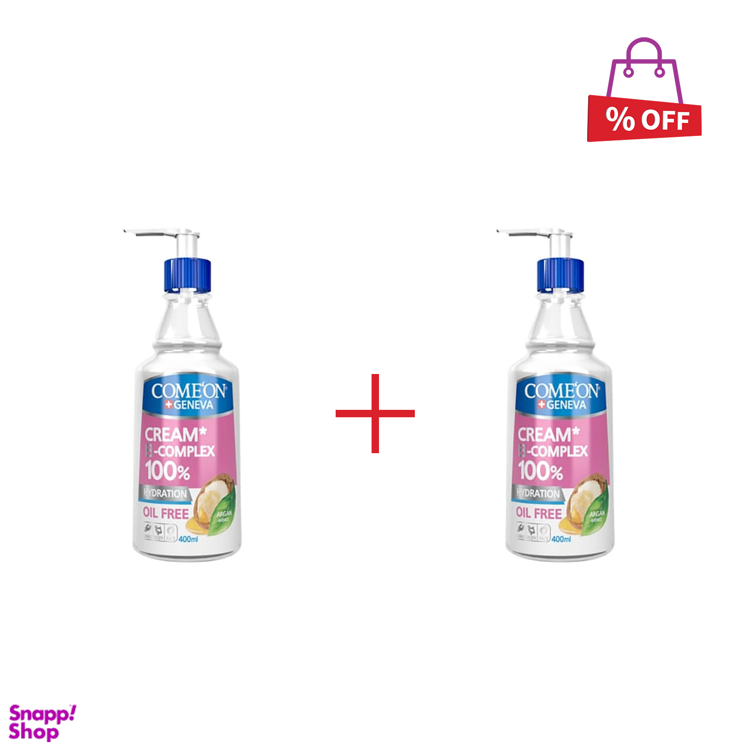 کرم مرطوب کننده پمپی کامان (Comeon) حاوی ب کمپلکس و عصاره آرگان حجم 400 میلی‌لیتر مجموعه 2 عددی