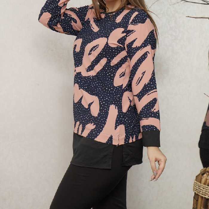 بلوز کرپ چاپی تونیک زنانه بلوز زنانه 