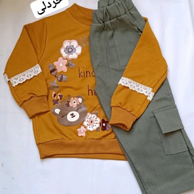 ست اقتصادی بلوز اسپان اعلا و شلوار کتان اعلا خرسی گل (عیدانه)