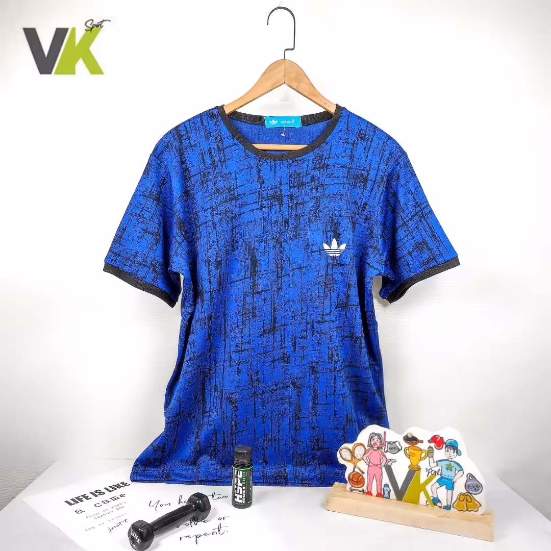 تیشرت مردانه آستین کش آدیداس کد 714 رنگ آبی قبل از ثبت موجودی بگیرید