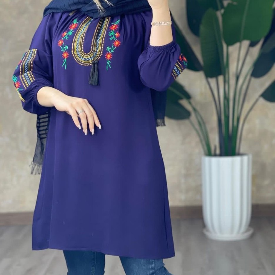 شومیز مانتویی گلدوزی شده