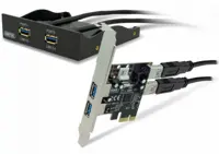 کارت 4 پورت USB3.0 با رابط PCI-E به همراه Front Panel برند Unitek مدل Y-6119Unitek Y-6119 Desktop PCI-E USB 3.0 4-Port Expansion Card   Front Panel