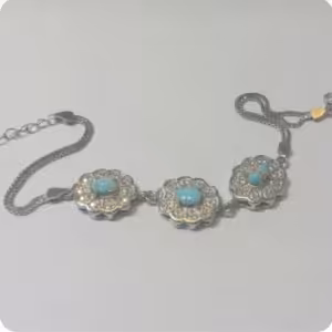 دستبند زنانه نقره فیروزه نیشابور