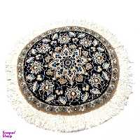 قالیچه دستباف نایین (Naein) مدل فیروزه زمینه مشکی