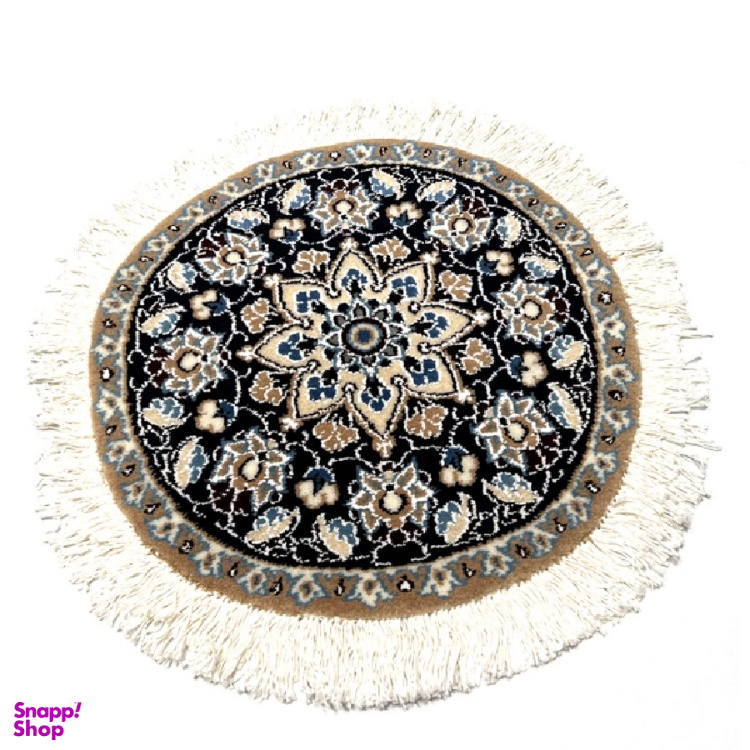 قالیچه دستباف نایین (Naein) مدل فیروزه زمینه مشکی