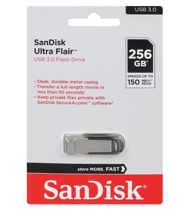 فلش مموری سن دیسک مدل Ultra Flair USB 3.0 ظرفیت 256 گیگابایت