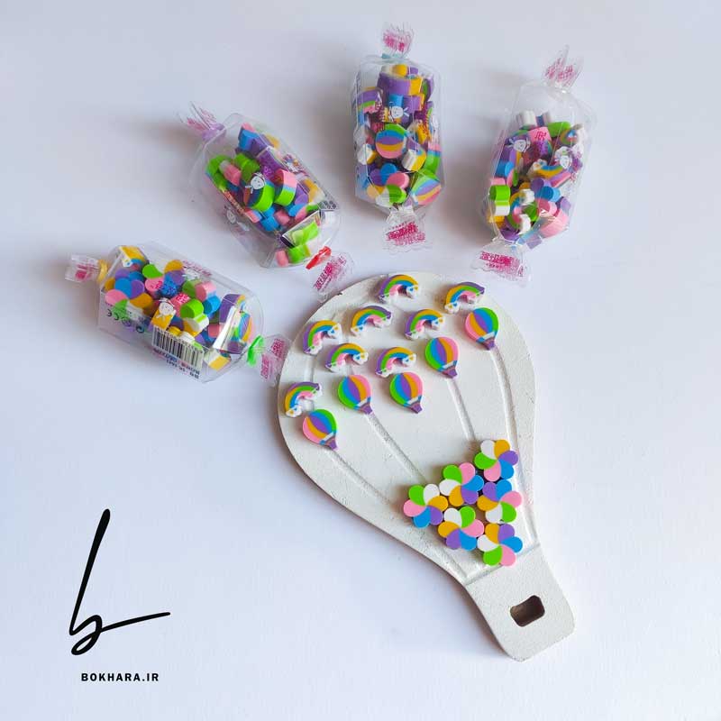 پاک کن رنگین کمانی بسته شکلاتی