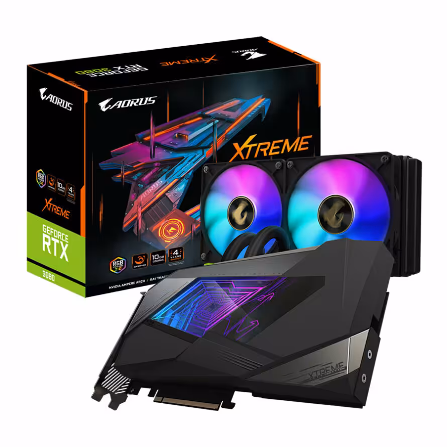 کارت گرافیک گیگابایت AORUS RTX 3080 XTREME WATERFORCE 10G