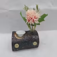 گلدان و جای شمع چوبی 0