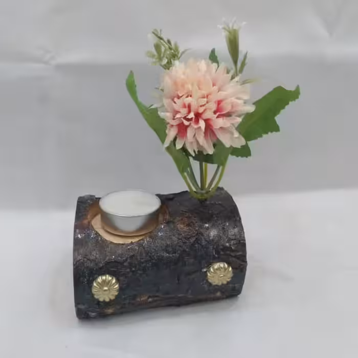 گلدان و جای شمع چوبی 0