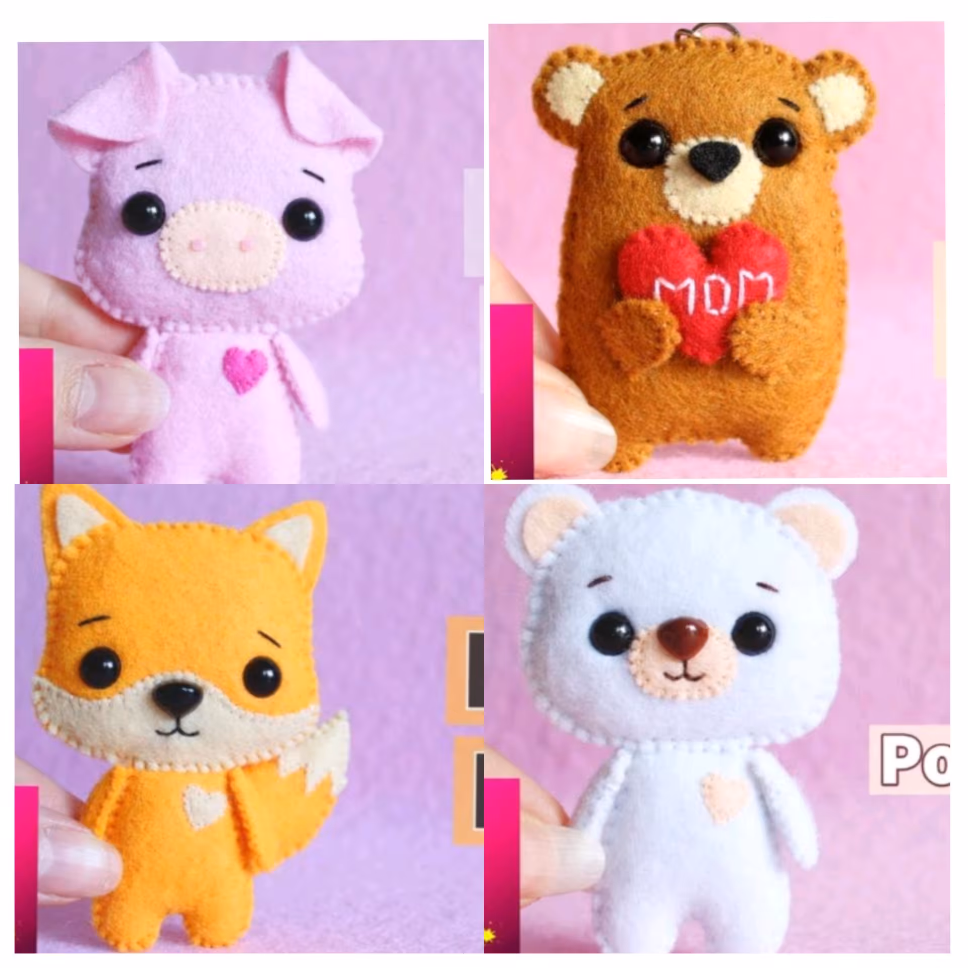 عروسک نمدی بسته 4 عددی