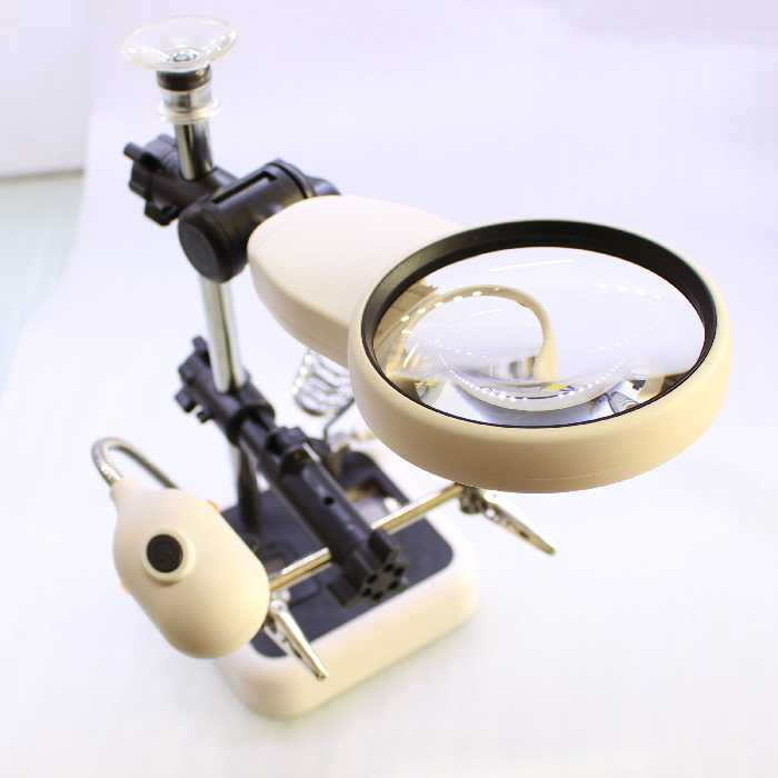 گیره مونتاژ ذره بین دار با led مدلmg16129-dc