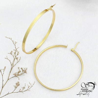 گوشواره استیل طلایی طرح طلا با کد 12895