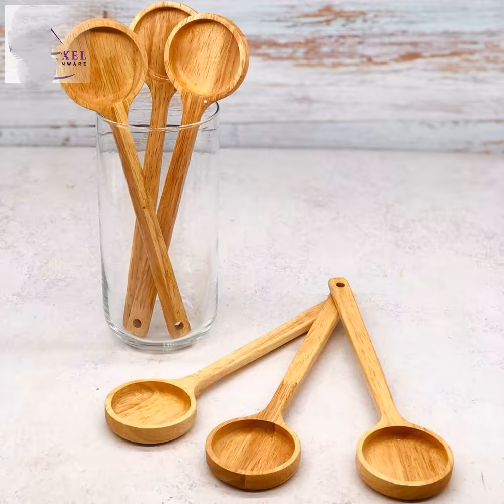 کفگیر چوبی گرد لبه دار 