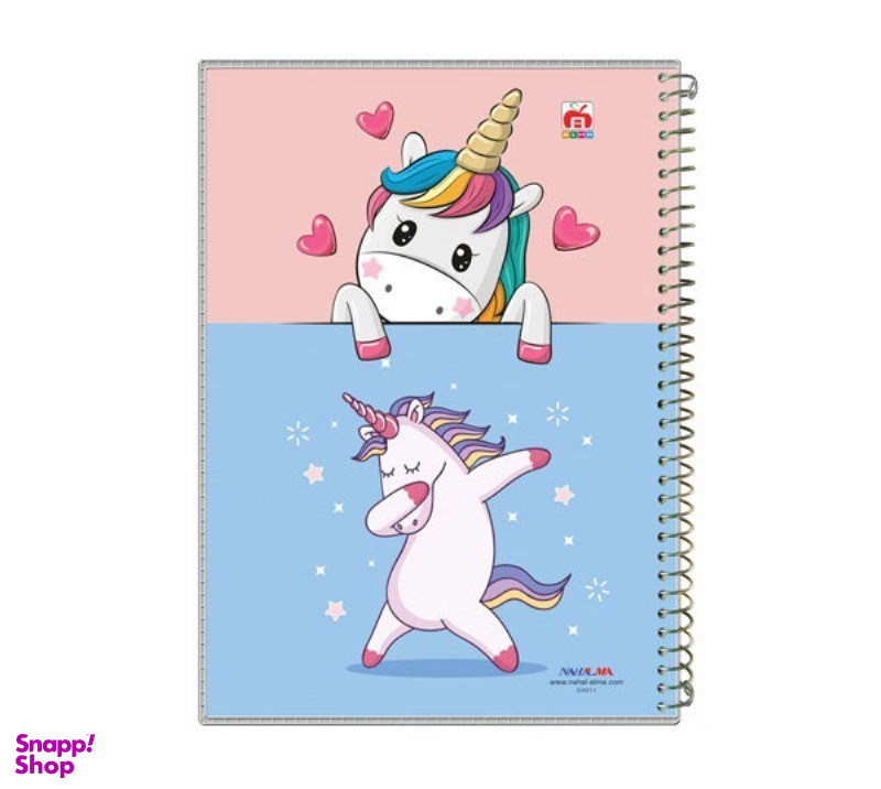 دفتر 60 برگ سیمی طلقی کارتونی دخترانه کد 7617