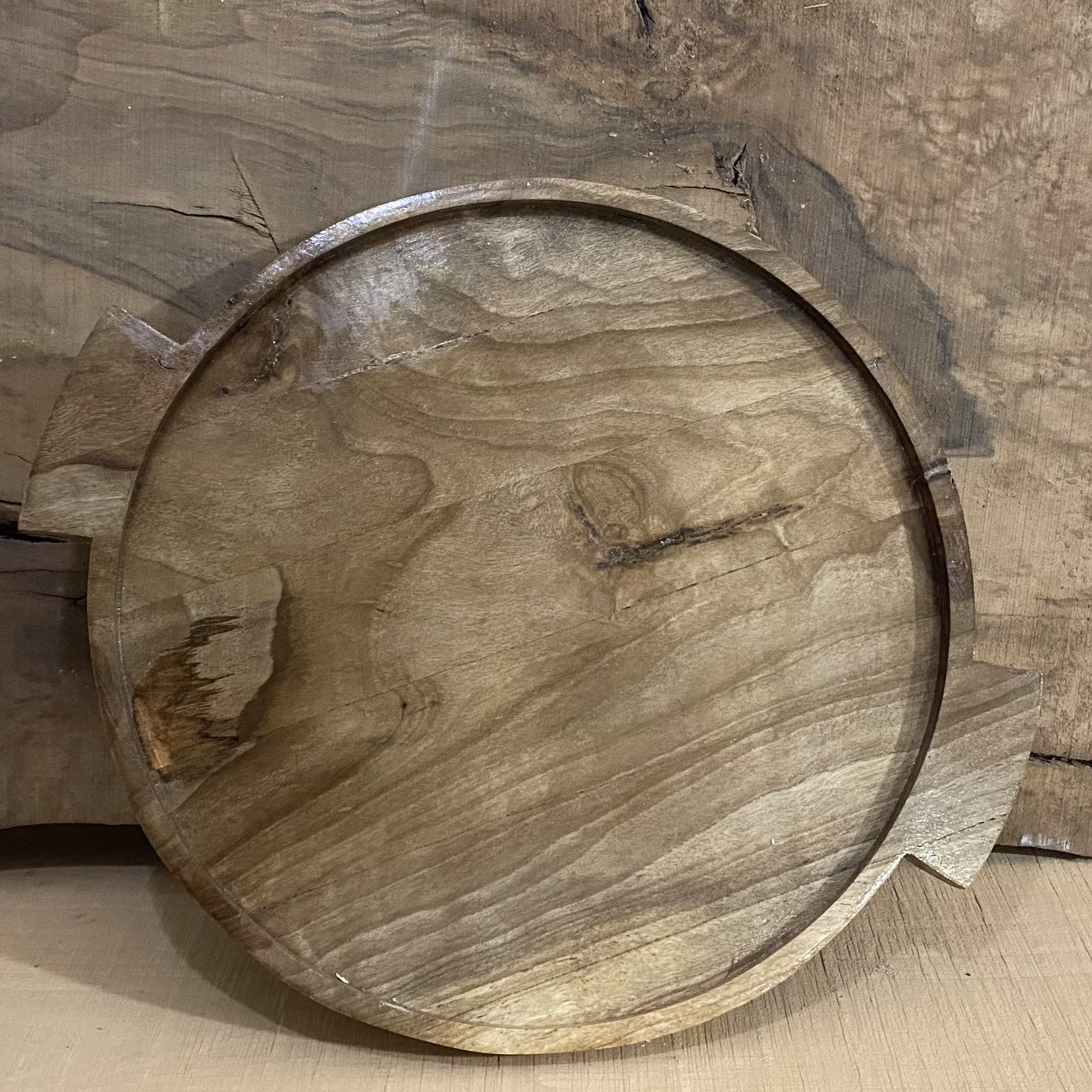 سینی گرد دسته دارا زچوب گردو30 سانتی متر