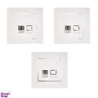 سوکت تلفن 2 خط دلند مدل آسا بسته 3 عددی