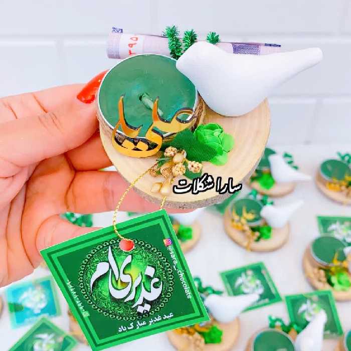 گیفت عید غدیر ،گیفت چوبی شمع و مرغ آمین