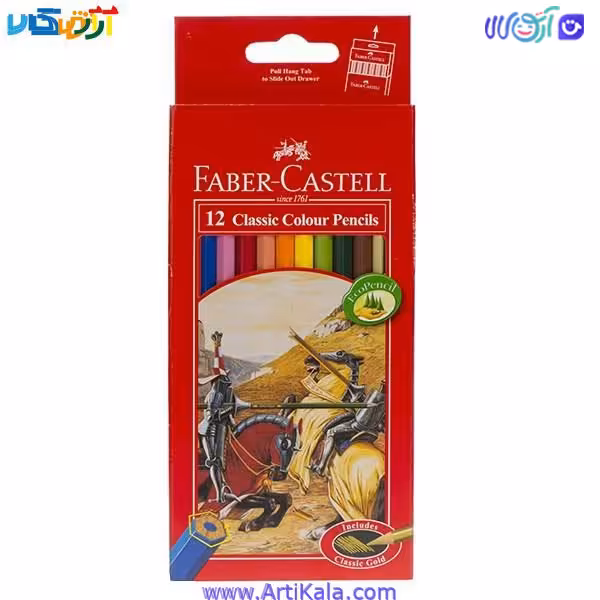 مداد رنگی 12 رنگ جعبه مقوایی فابر کاستل