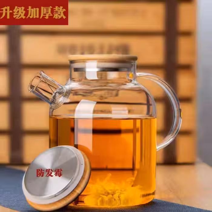 قوری پیرکس درب بامبو (1800میل) پشت استیل