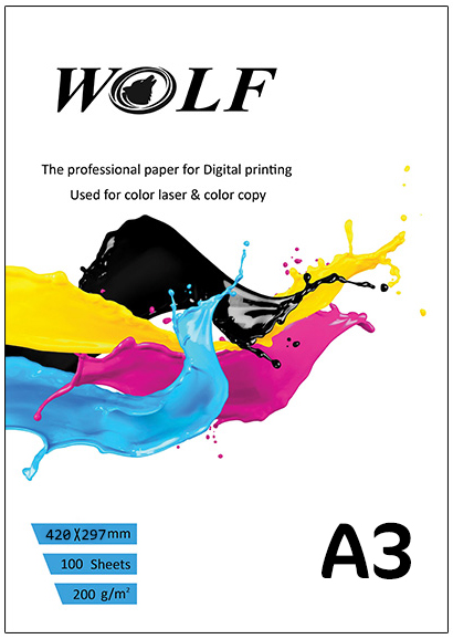 کاغذ عروسکی 200 گرم ولف سایز A3 بسته 100 برگ