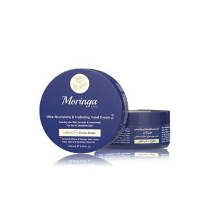 کرم دست فوق سبک و آبرسان مورینگا امو مناسب پوست خشک حجم 250 میل