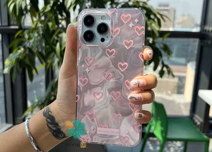 کاور موج صورتی قلبی گوشی سامسونگ