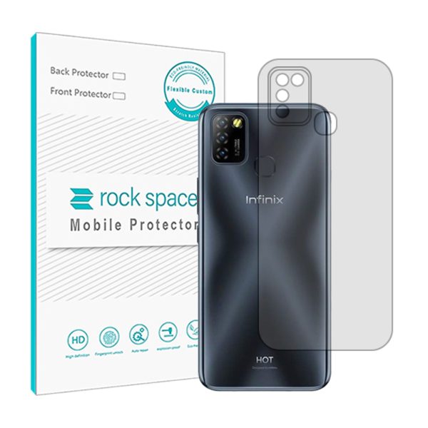 گلس محافظ پشت گوشی اینفینیکس Hot 10 Lite مدل نانو هیدروژل شفاف برند راک اسپیس کد 11929S