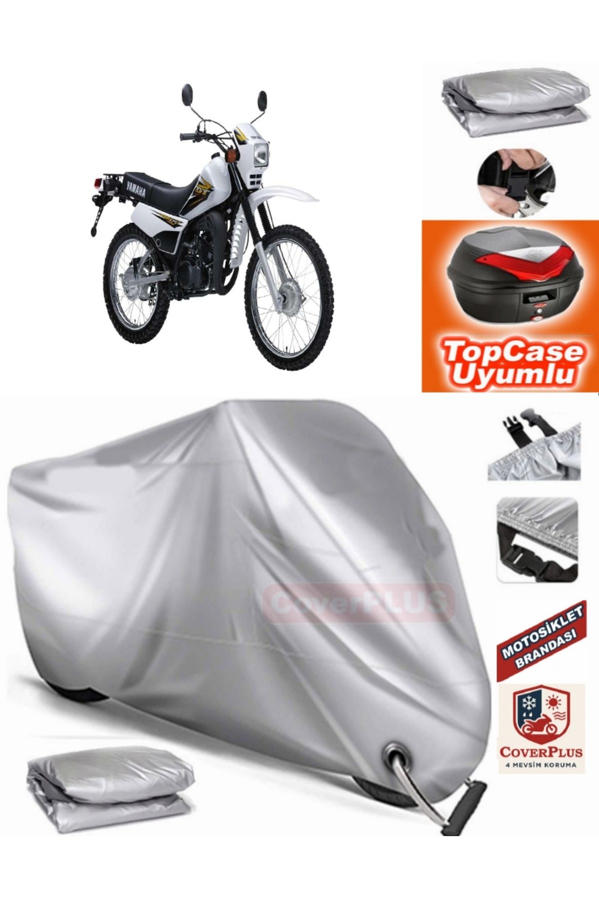 چادر موتورسیکلت یاماها DT 125 کیسه عقب سازگار با برنپولین موتور اتصال قفل AutoZEL