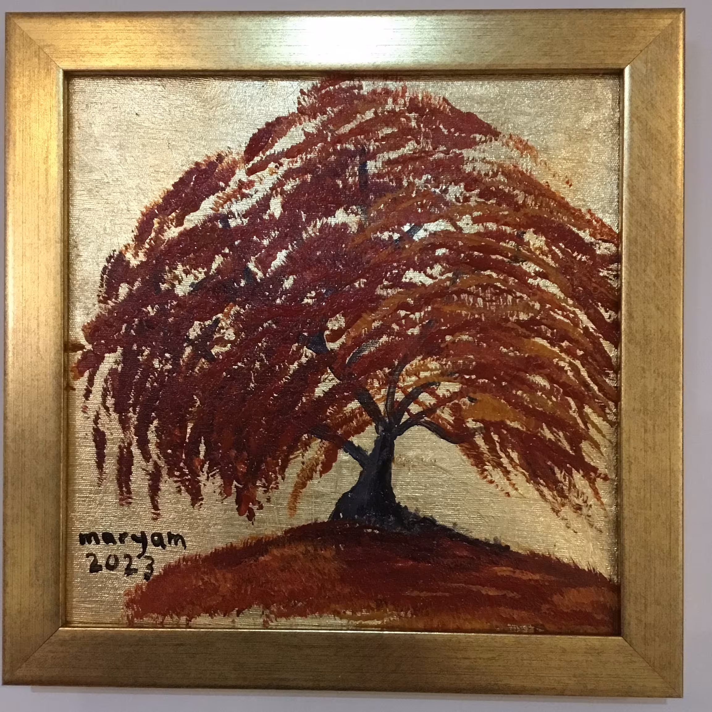 تابلو نقاشی آکریلیک افرای قرمز