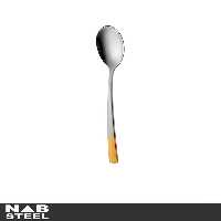 قاشق سوپ خوری ناب استیل 6 پارچه مدل فلورانس دور طلایی