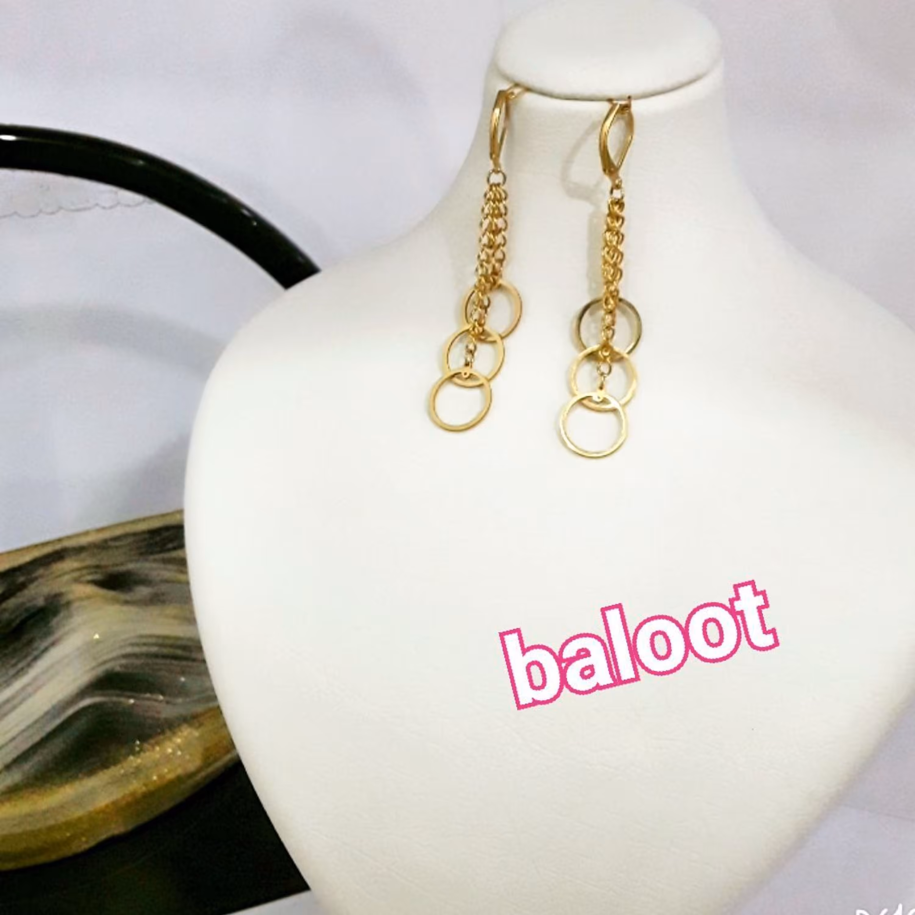 گوشواره 3 ردیف استیل رنگ ثابت