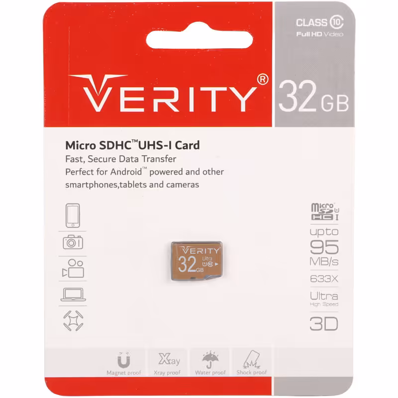 مموری میکرو اس دی وریتی مدل UHS-1 Class10 ظرفیت 32GBVerity 32GB Microsdhc UHS-1 Class10