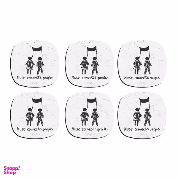 زیر لیوانی ترمه طراحان ایده مدل موسیقی کد CFP1331 بسته 6 عددی