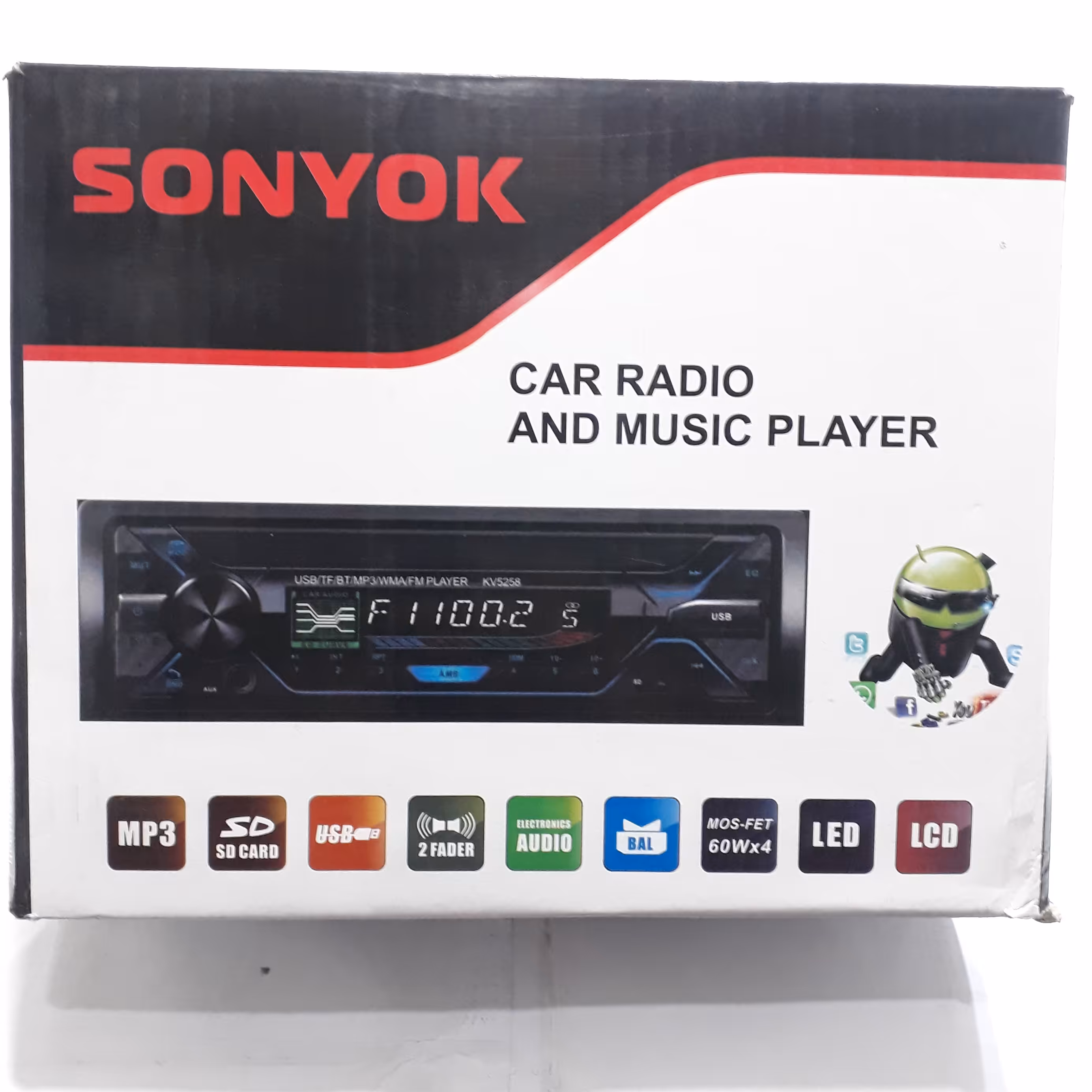 ضبط ماشین پنل جدا بلوتوث دار آ ی سی بزرگ کنترل پایونیر ی رنگ زمینه قرمز 