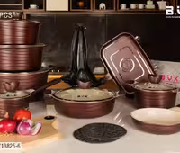 سرویس قابلمه 25 پارچه B.V.K رنگ زرشکی