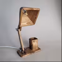 چراغ مطالعه تنظیمی چوبی در دو رنگ روشن و تیره  همراه با لامپ ال ای دی