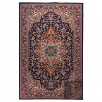 گلیم ماشینی  هریس سرمه ای( 1 در  1.5 ) یک و نیم متری 6رنگ وزن 2کیلوگرم