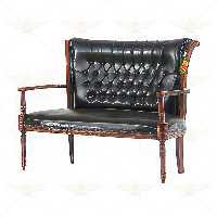 مبل اداری دونفره خراطی دسته چوبی