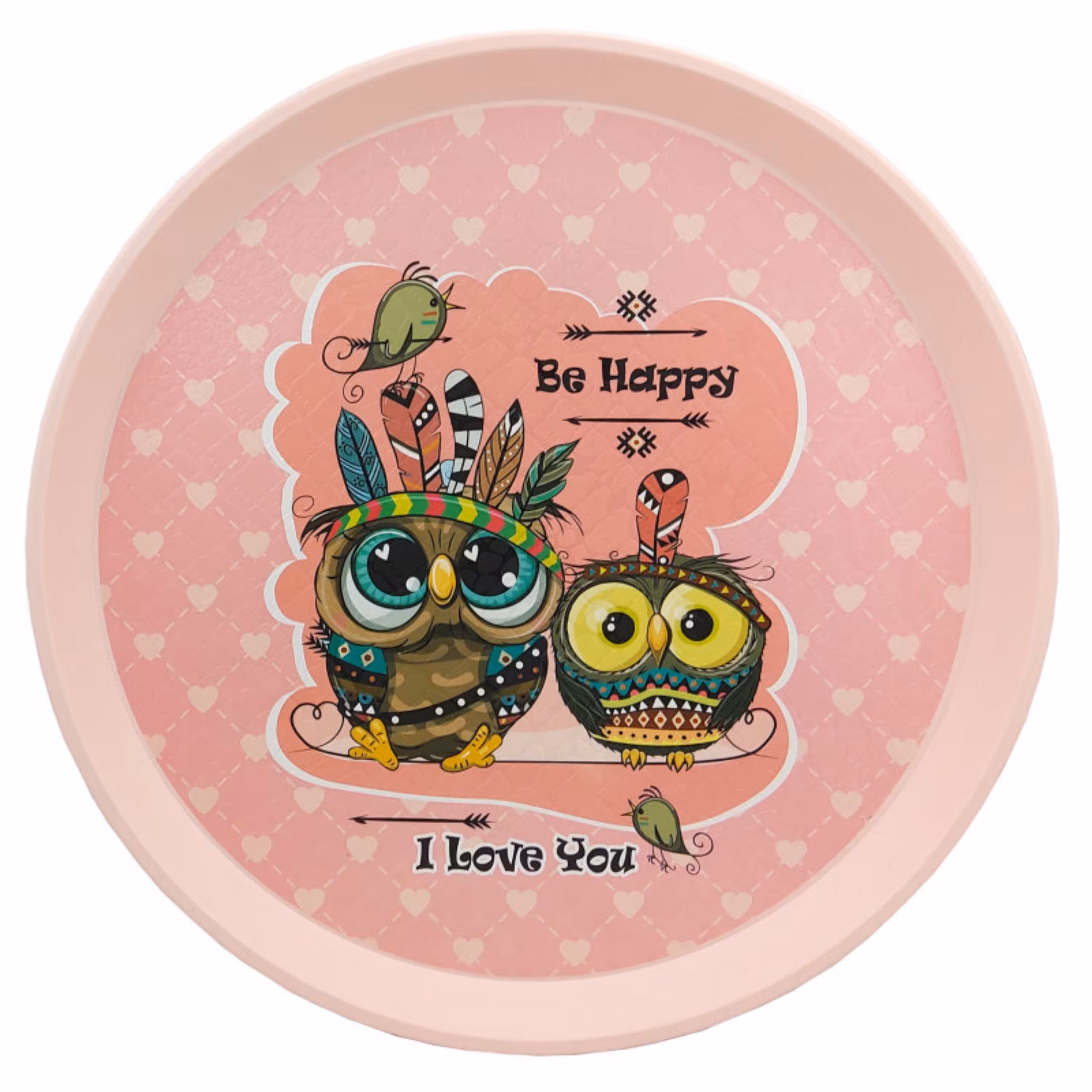 سینی گرد طرح جغد سرخپوست