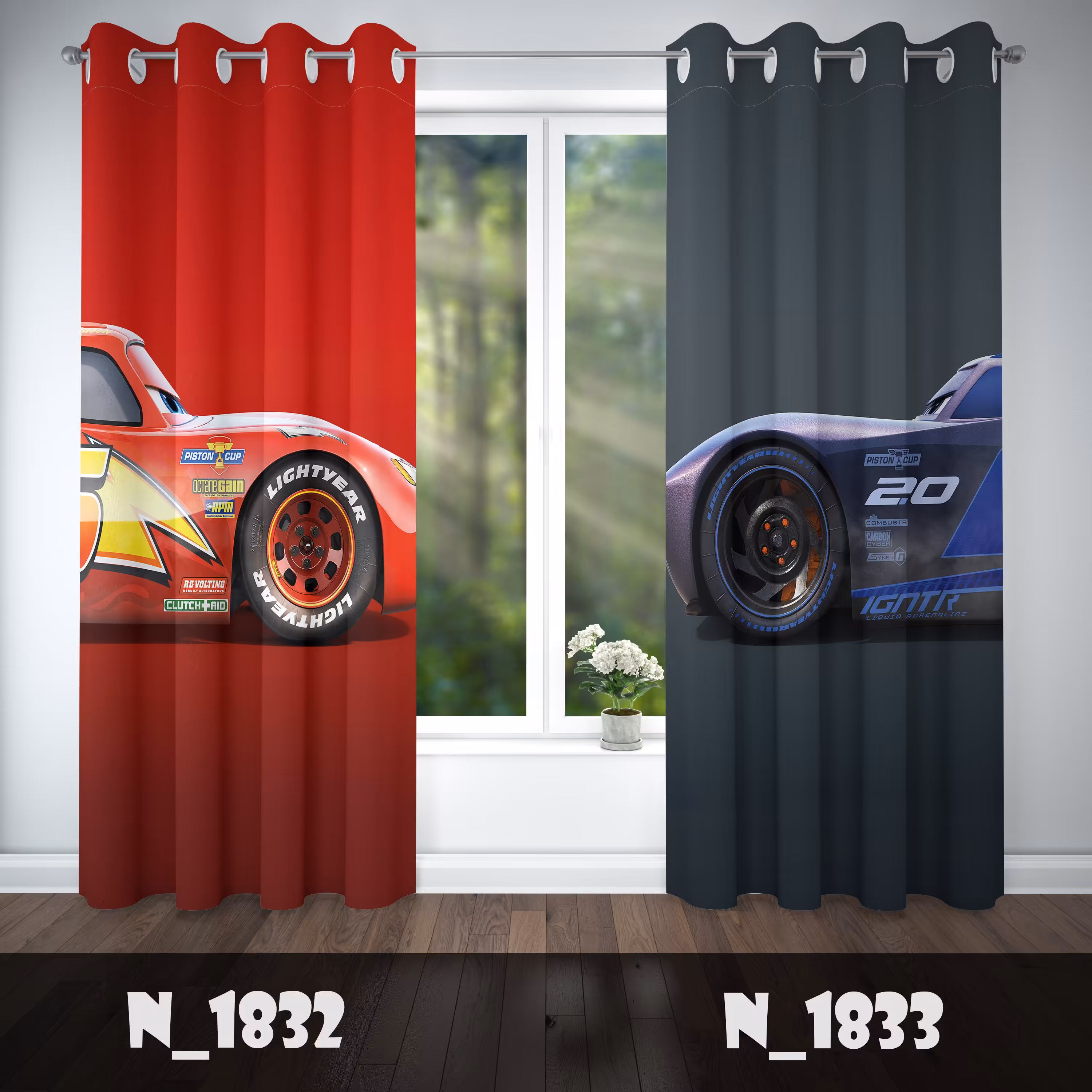 پرده چاپی پانچی طرح ماشین ها 4