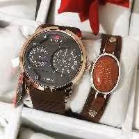 ست ساعت مچی قهوه ای اسپورت