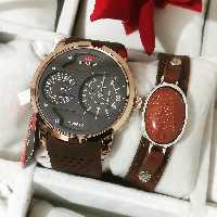 ست ساعت مچی قهوه ای اسپورت