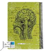 دفتر رحلی100 برگ  Scientist Brain سبز دات نوت dotnote