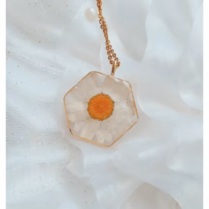 رومانتویی شیک بابونه جاودان شده با گل طبیعی بابونه سفید بسیار شیک و دستساز 