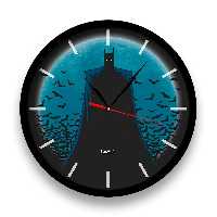 ساعت دیواری  راویتا مدل بتمن کد 3400  در رنگ های مشکی و سفید 