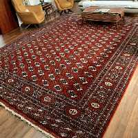 فروش فرش12 متری دستبافت ترکمن ارزان، ریز بافت بسیار زیبا با کیفیت عالی برند آی سن ،ارسال رایگان   