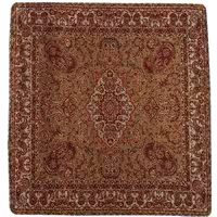 کاور کوسن ترمه ابریشم کد QUTR7 نفیس رنگ کرم پررنگ آستر شکلاتی لبه مغزی دوزی