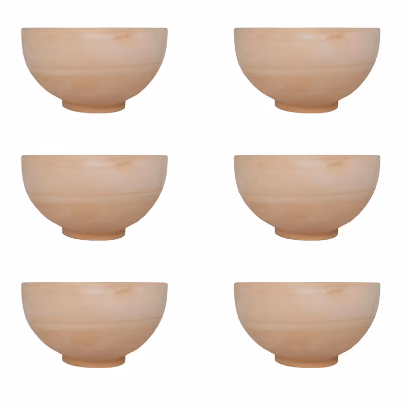 کاسه سفالی خام مدل ابگوشت خوری مجموعه 6 عددی ( پس کرایه )
