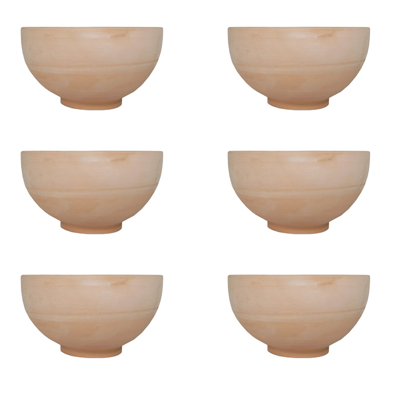 کاسه سفالی خام مدل ابگوشت خوری مجموعه 6 عددی ( پس کرایه )